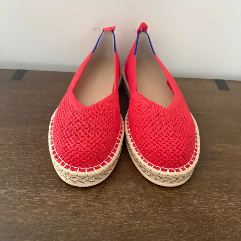 Rothys The Espadrille Red Knit Slip On Flats Shoes W10 186-004